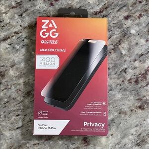 New ZAGG Glass Elite Privacy Screen Protector iPhone 16 Pro